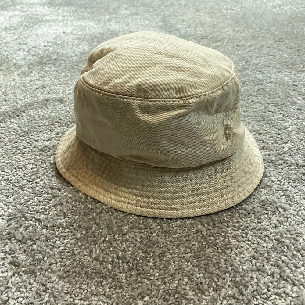 Unbranded Bucket Hat Kids One Size Beige Cotton Sun Cap Solid Basic Outdoor